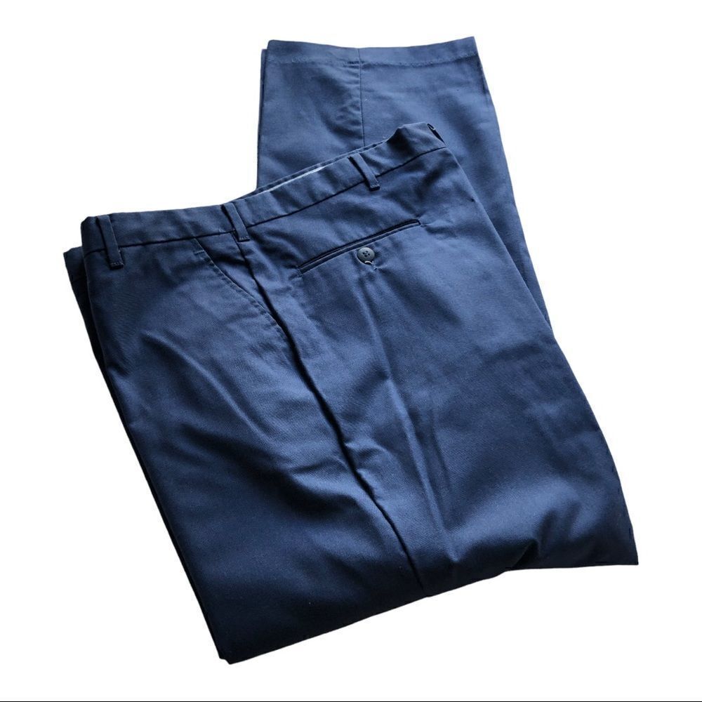 Dress pants cotton blend blue 36X29 4 pockets belt loops